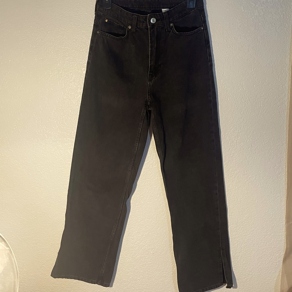 Black Dad Jeans Straight Leg Denim